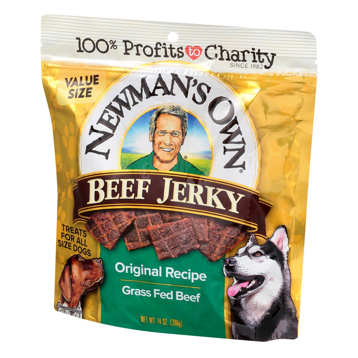 slide 4 of 9, Newman's Own Original Beef Recipe Jerky Treats for All Size Dogs Value Size 14 oz, 14 oz