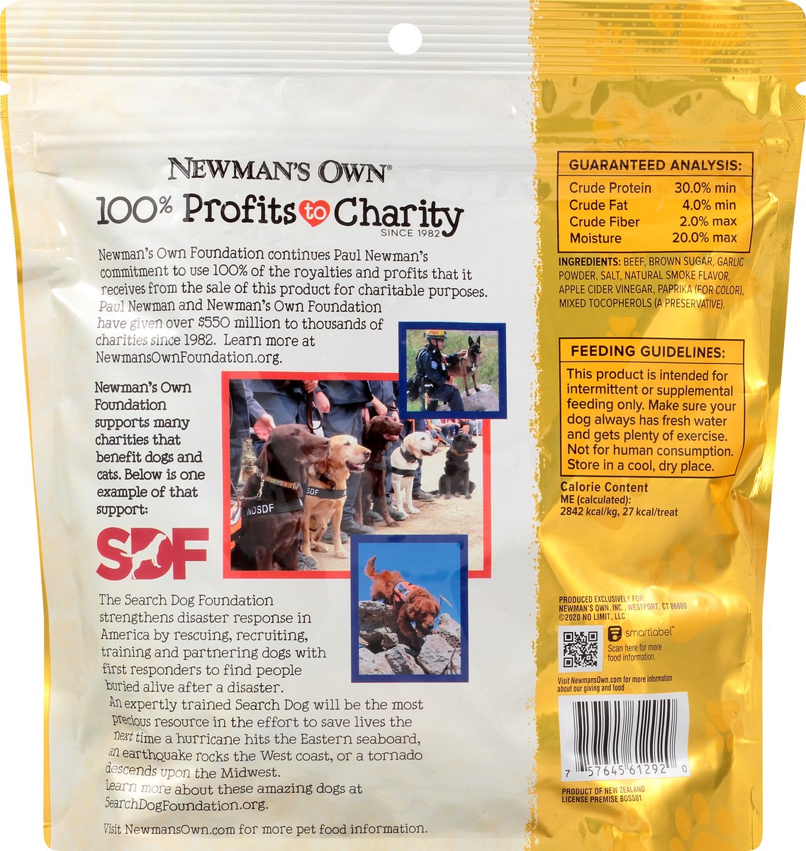 slide 8 of 9, Newman's Own Original Beef Recipe Jerky Treats for All Size Dogs Value Size 14 oz, 14 oz