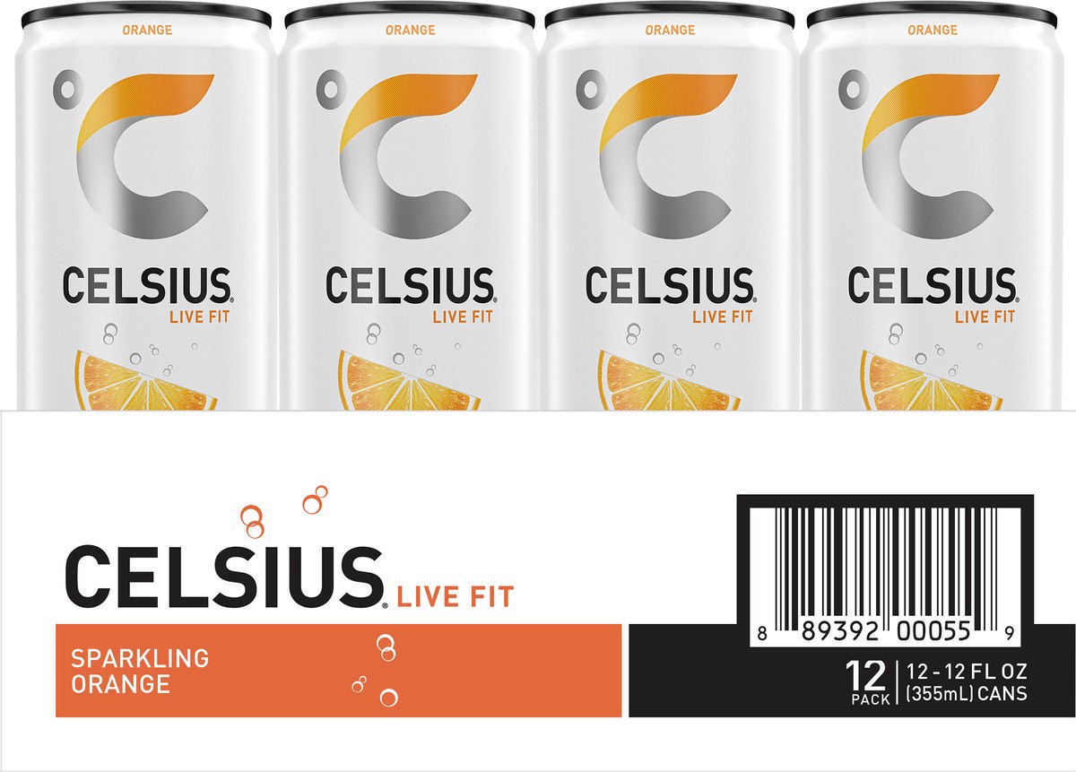 slide 5 of 5, CELSIUS CELSIUS Energy Drink Orange 12Pk 12 Oz, 1 ct