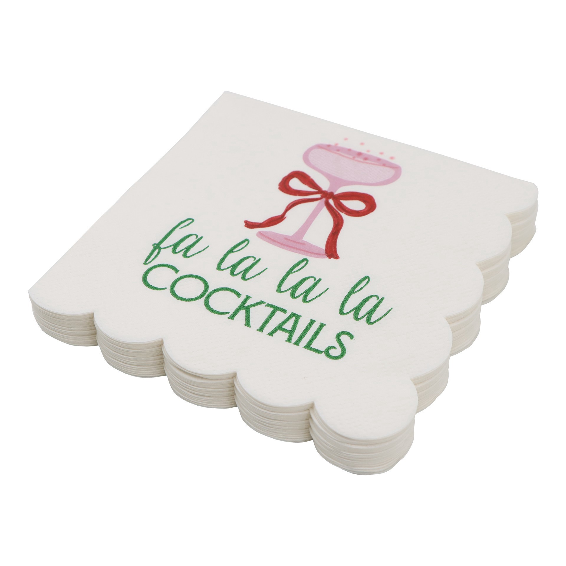 slide 2 of 3, Fa La La La Beverage Napkins By Celebrate It, 4.7 in x 4.7 in