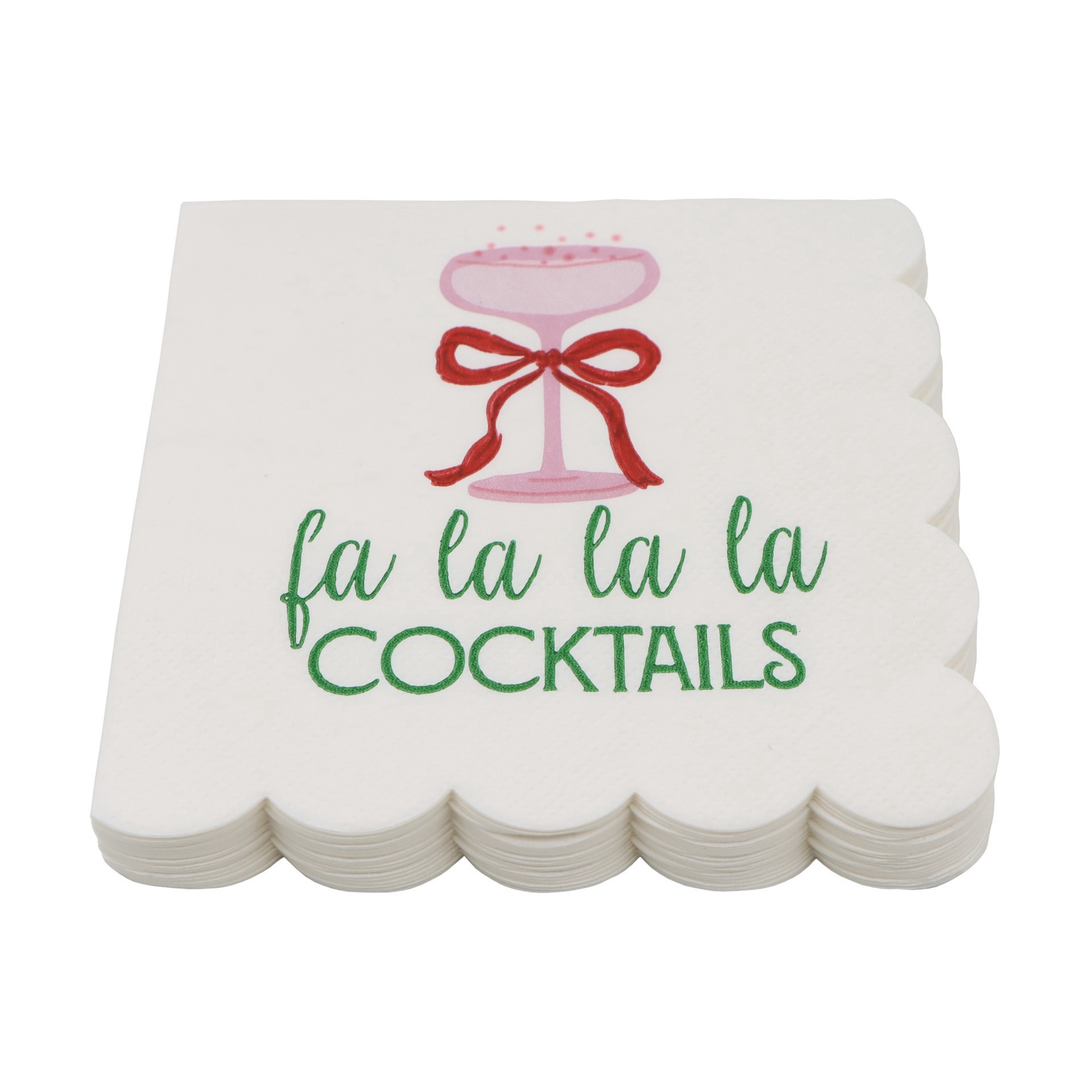slide 3 of 3, Fa La La La Beverage Napkins By Celebrate It, 4.7 in x 4.7 in