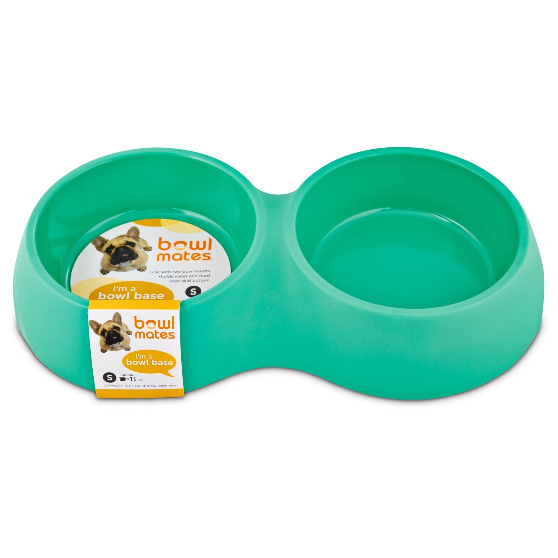 slide 1 of 1, Bowlmates Mint Double Round Base Small, 1 ct