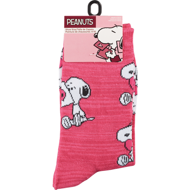 slide 1 of 1, Vday Ladies Peanuts Sock Ast, 1 ct
