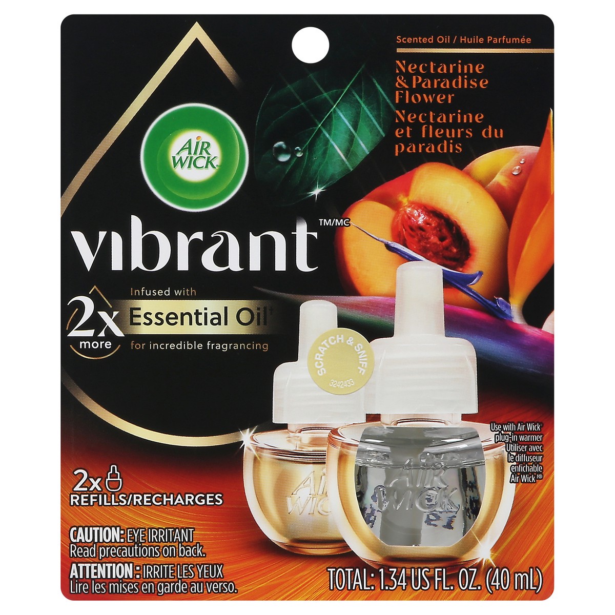slide 1 of 11, Air Wick Vibrant Nectarine & Paradise Flower Scented Oil Refills 2 ea, 2 ct; 1.34 fl oz