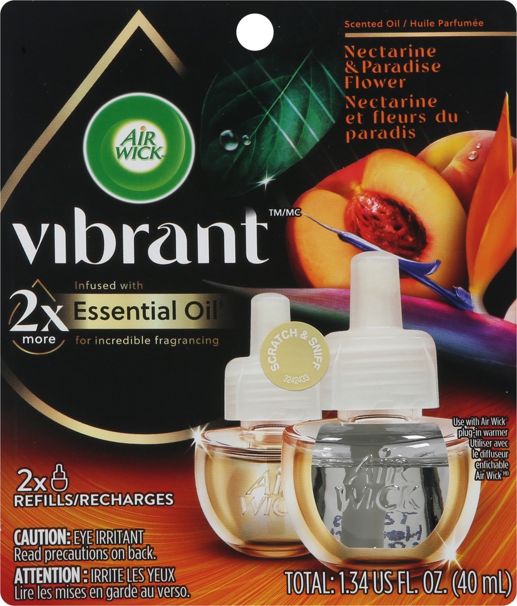 slide 8 of 11, Air Wick Vibrant Nectarine & Paradise Flower Scented Oil Refills 2 ea, 2 ct; 1.34 fl oz