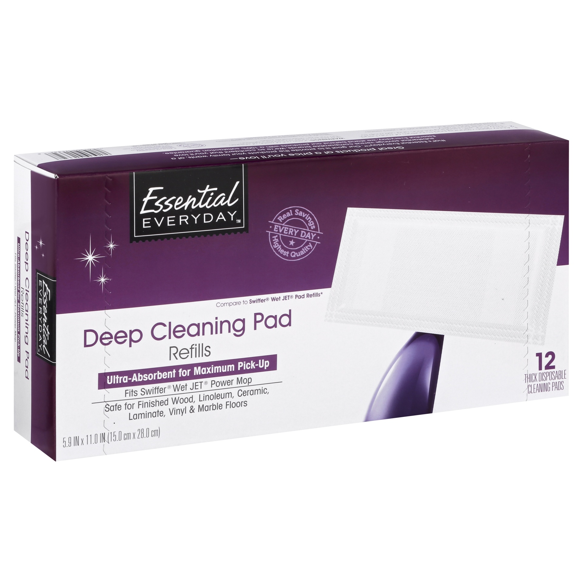 slide 1 of 6, Essential Everyday Wet Jet Padrefill, 12 ct