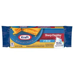 Kraft Sharp Cheddar Cheese with 2% Milk, 7 oz Block