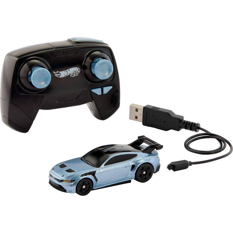 slide 5 of 6, Hot Wheels Ford Mustang GTD Battery-Powered Remote Control Toy Car 1:64 Scale, 1 ct