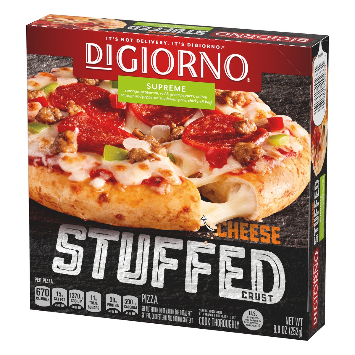 slide 3 of 10, DiGiorno Cheese Stuffed Crust Supreme Pizza 8.9 oz, 8.9 oz