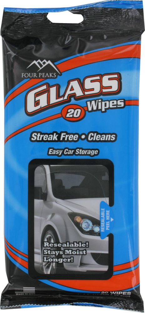 slide 1 of 1, Four Peaks Glass Wipes, 20 ct