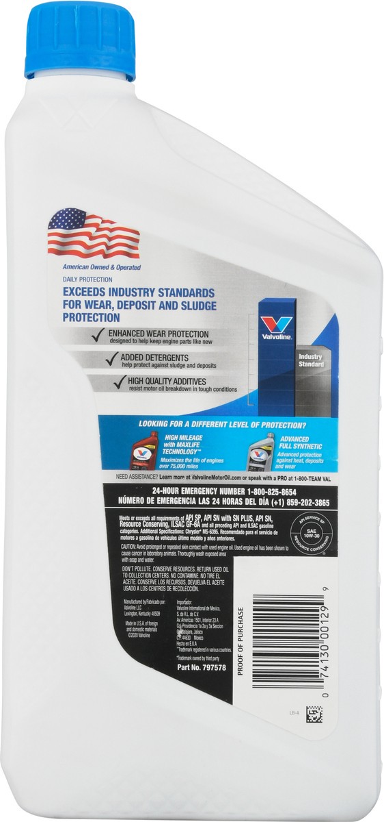 slide 9 of 9, Valvoline Daily Protection SAE 10W-30 Conventional Motor Oil 1 QT, 1 qt
