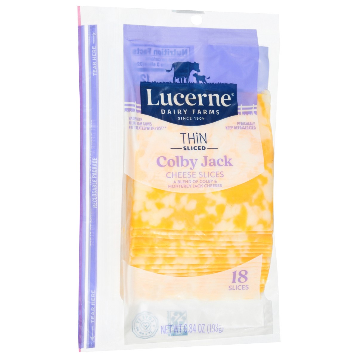 slide 3 of 4, Lucerne Thin Sliced Colby Jack Cheese 6.84 Oz - 6.84 OZ, 6.84 oz