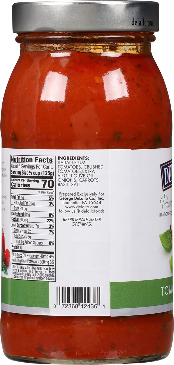 slide 3 of 12, DeLallo Tomato Basil Pomodoro Fresco Tomato Sauce, 25.25 oz