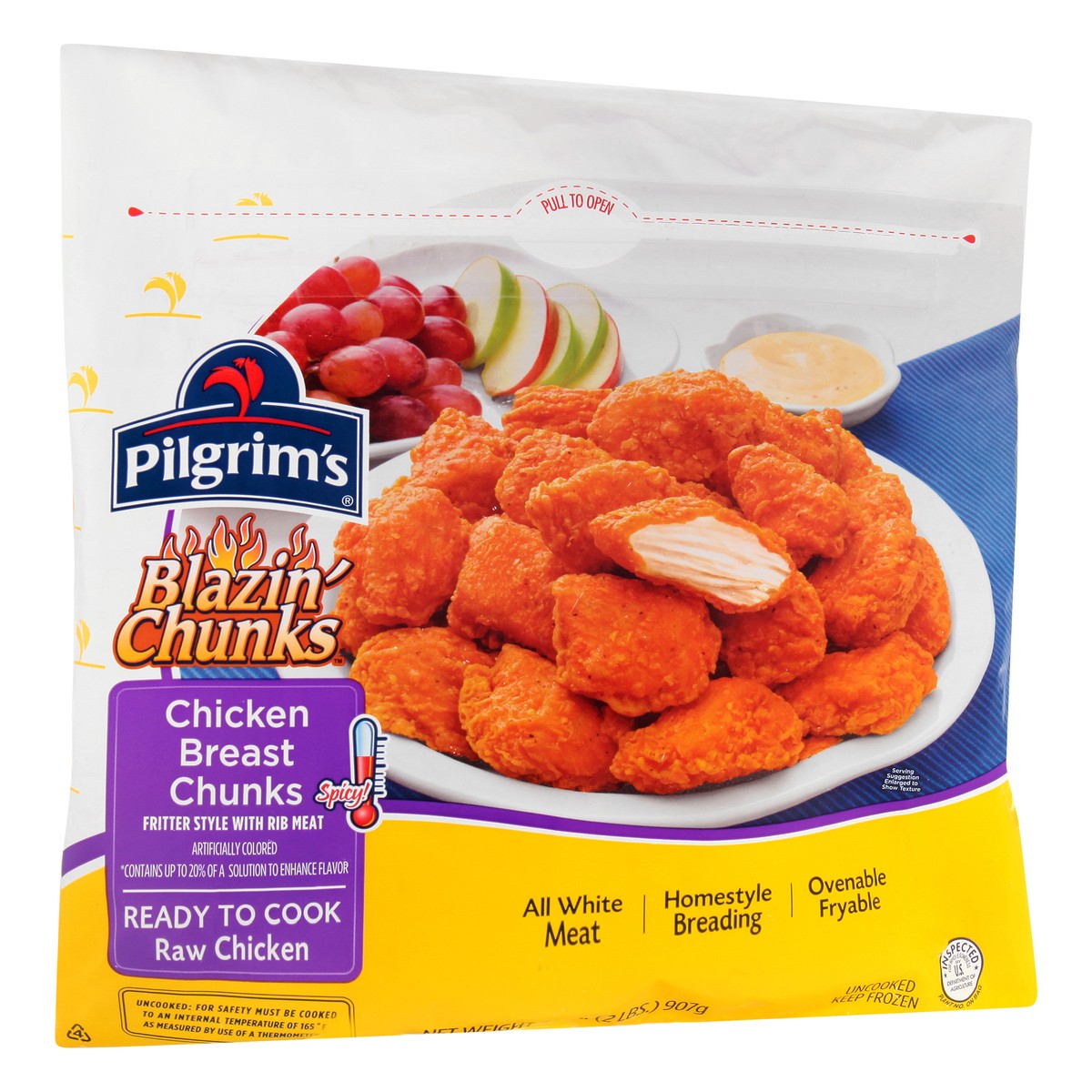 slide 8 of 12, Pilgrim's Blazin Chunks Chicken Breast Chunks 32 oz, 2 lb