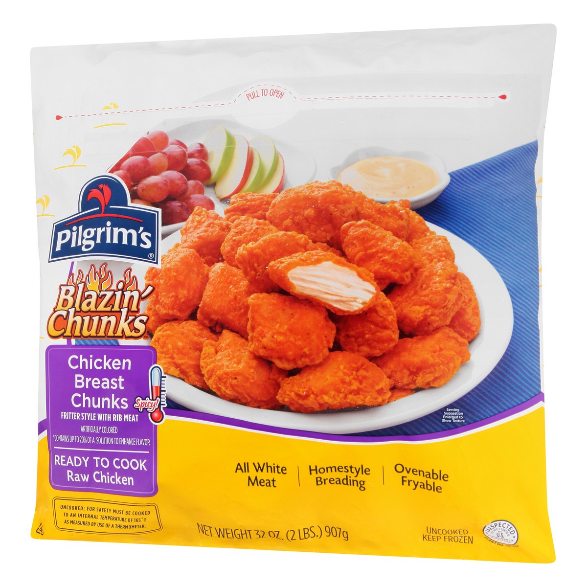 slide 9 of 12, Pilgrim's Blazin Chunks Chicken Breast Chunks 32 oz, 2 lb