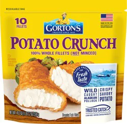 Gorton's Potato Crunch 100% Whole Breaded Fish Fillets 10 Each