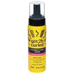 Göt2b Curled Flexible Curl Foam for Wavy & Curly Hair, Lightweight Hair Mousse, 6.7 oz