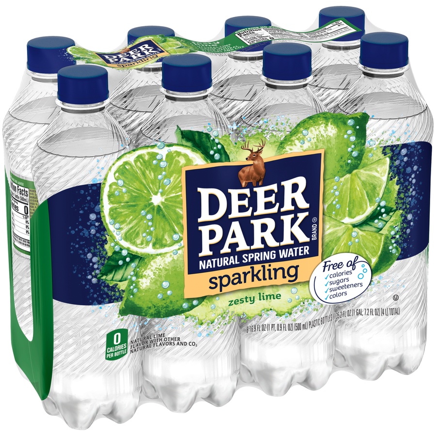 slide 1 of 6, Deer Park Lime Sparkling Water, 8 ct; 16.9 fl oz