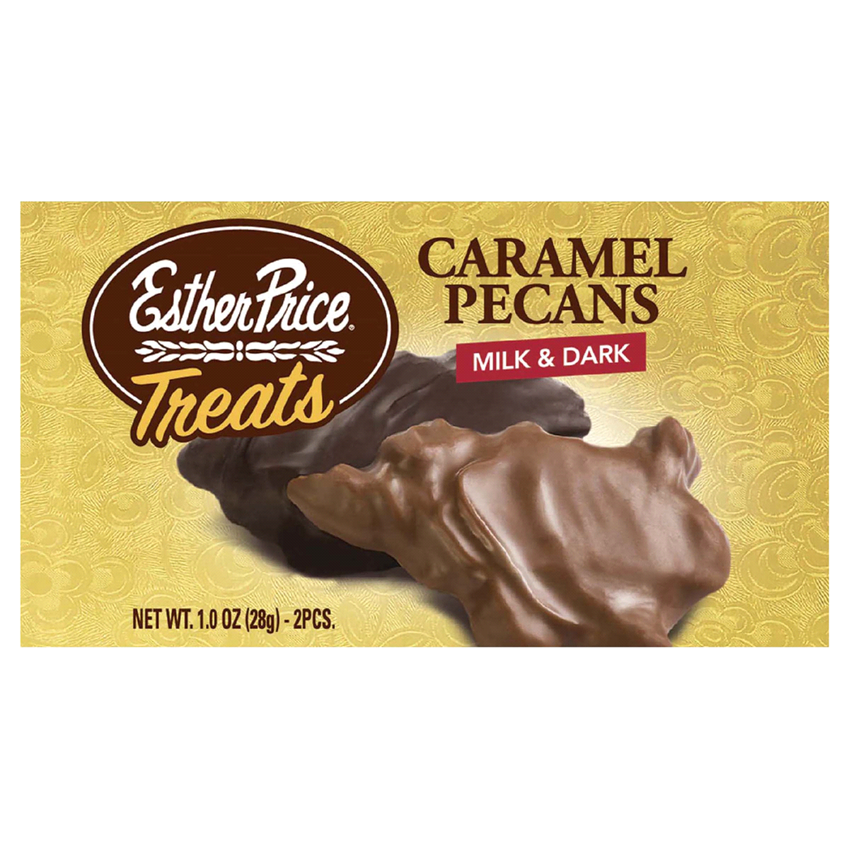 slide 1 of 9, Esther Price BiteSize Caramel Pecans - Milk & Dark Chocolate, 1 oz