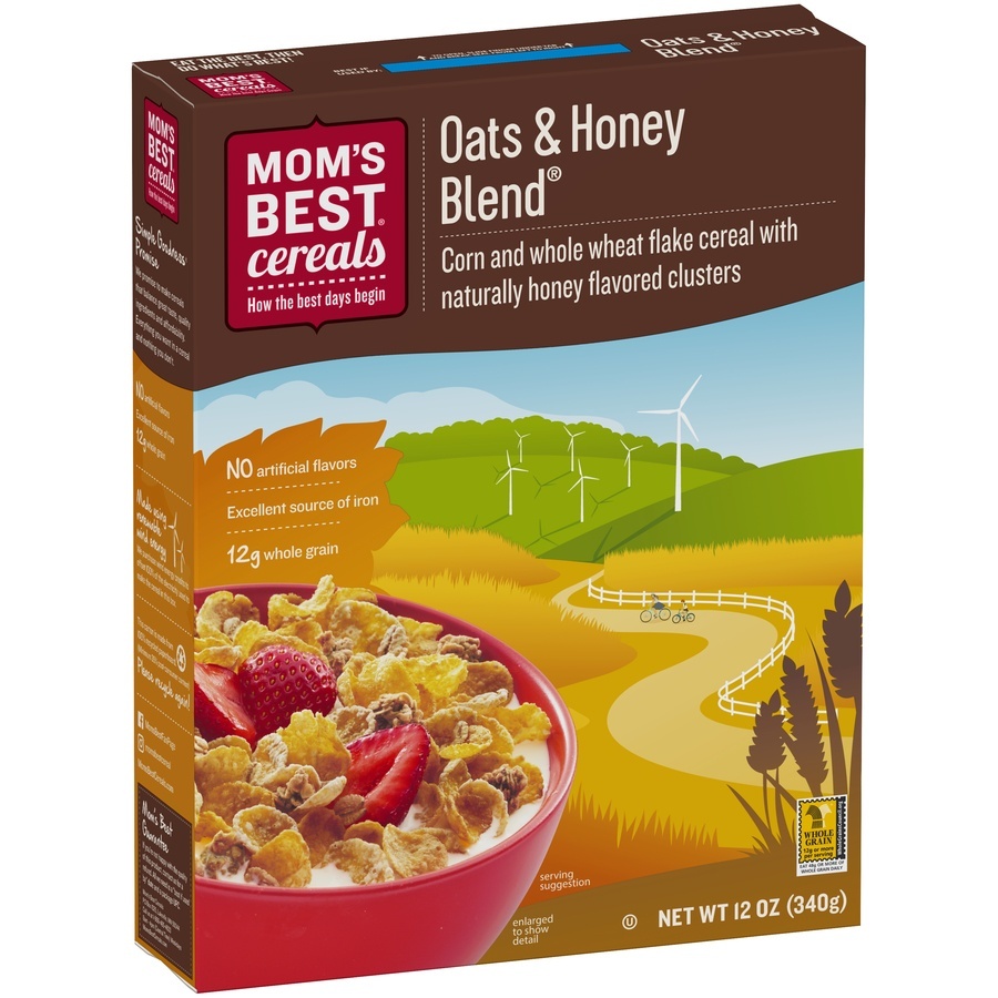 slide 2 of 8, Mom's Best Oats & Honey Blend Cereal, 12 oz