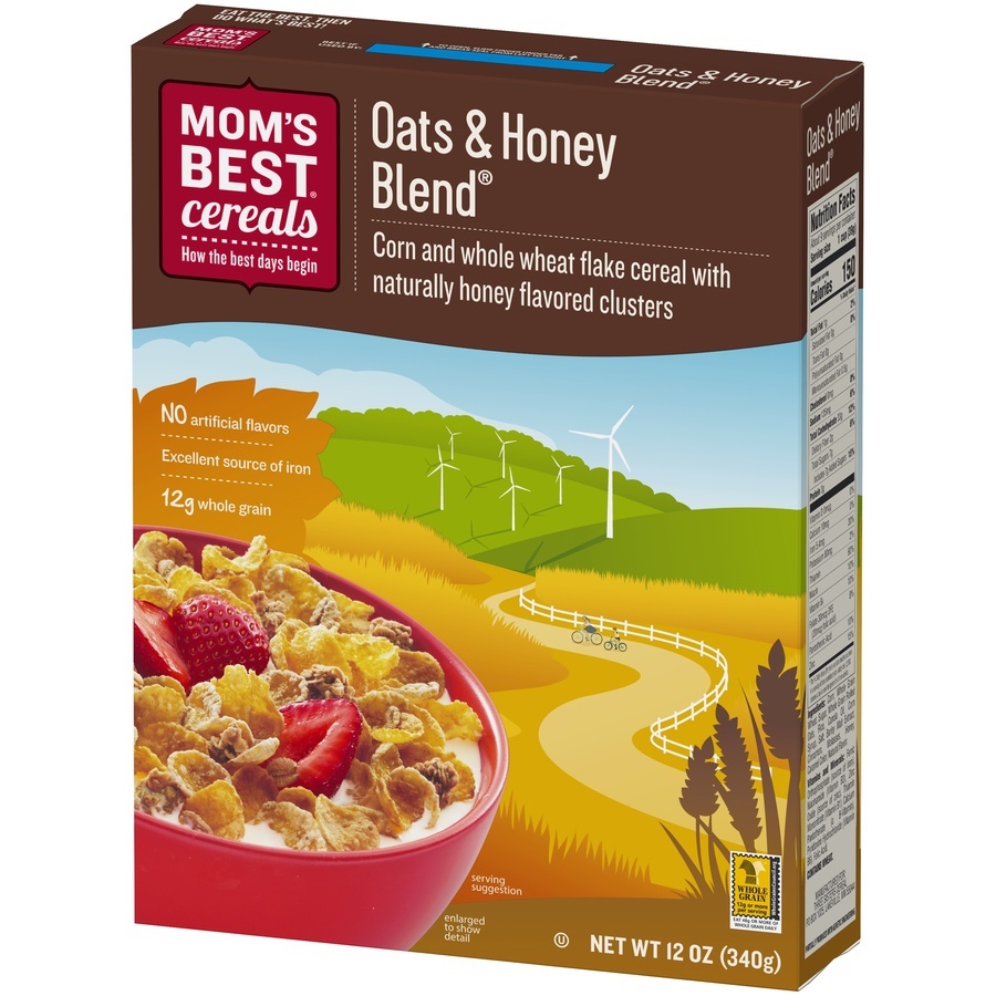 slide 3 of 8, Mom's Best Oats & Honey Blend Cereal, 12 oz
