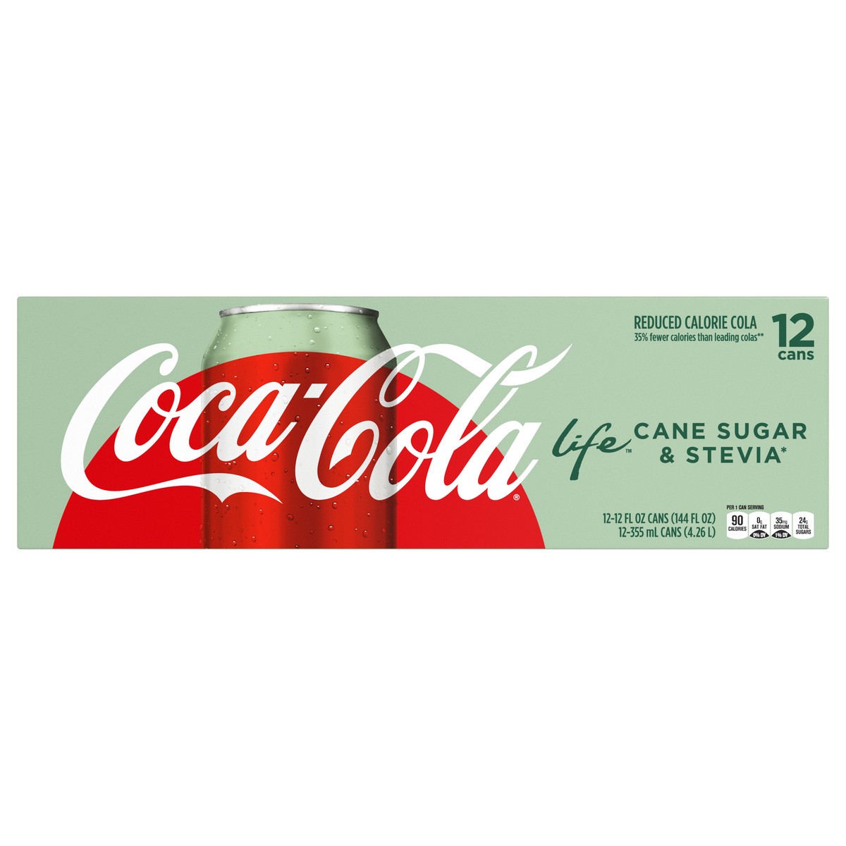 slide 2 of 10, Coca-Cola Life Fridge Pack Cola 12 ea, 12 ct