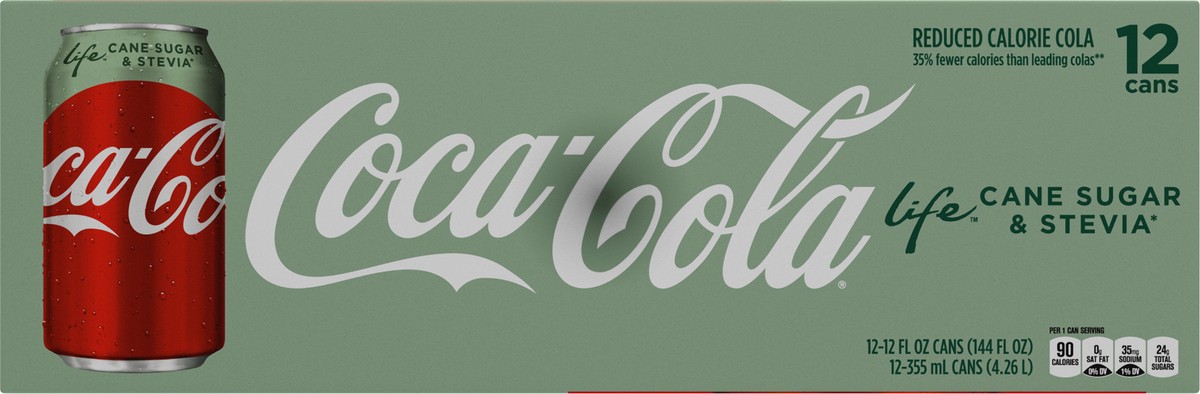 slide 8 of 10, Coca-Cola Life Fridge Pack Cola 12 ea, 12 ct