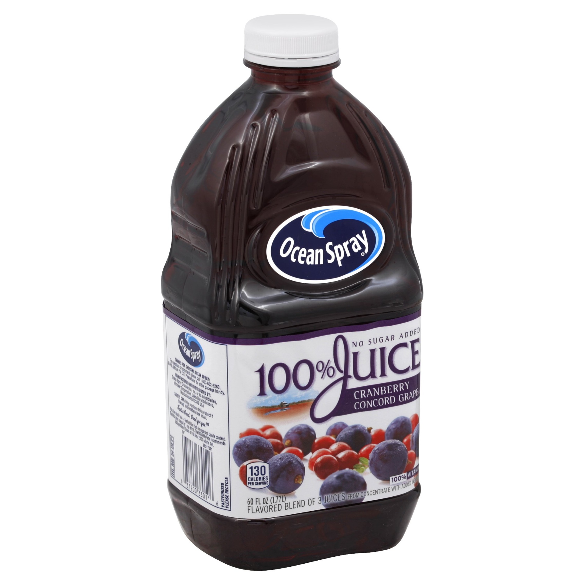 slide 1 of 5, Ocean Spray 100% Cranberry Concord Grape Juice, 60 fl oz