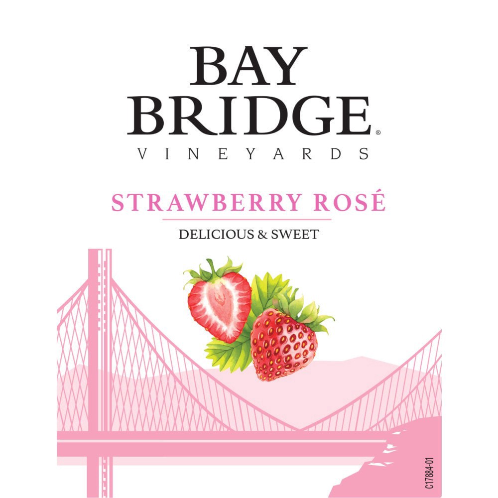 slide 4 of 5, Bay Bridge Vineyards Strawberry Rosé/Rose, Pink Wine, 750ml, 750 ml