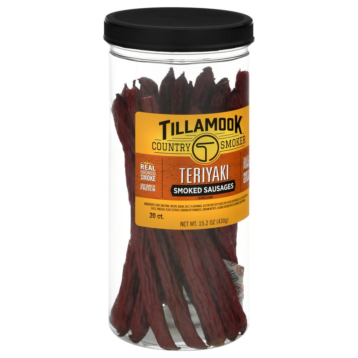 slide 3 of 9, Tillamook Country Smoker Teriyaki Smoked Sausages 20 ea, 20 ct