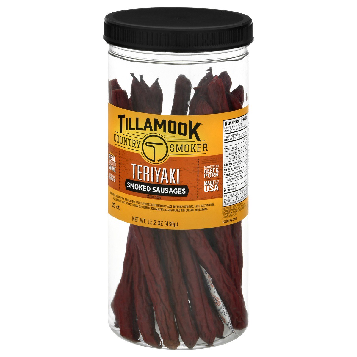 slide 8 of 9, Tillamook Country Smoker Teriyaki Smoked Sausages 20 ea, 20 ct