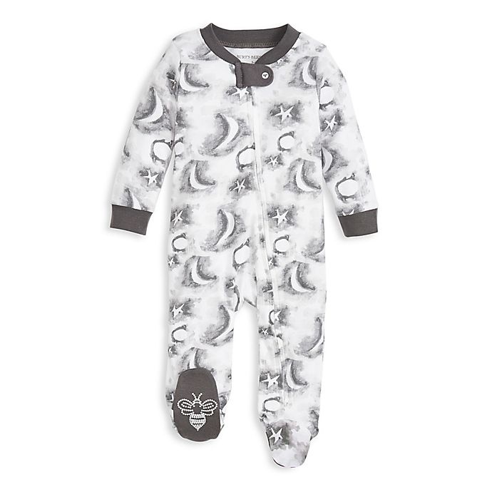 slide 1 of 2, Burt's Bees Baby Newborn Cloudy Night Sleep & Play Footie - Grey, 1 ct