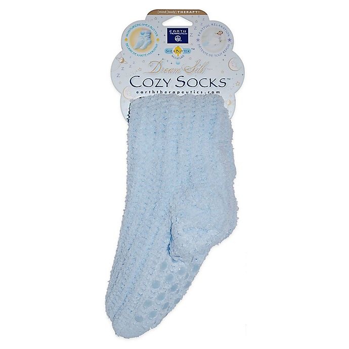 slide 1 of 1, Earth Therapeutics Dream Silk Cozy Butter Socks - Blue, 1 ct