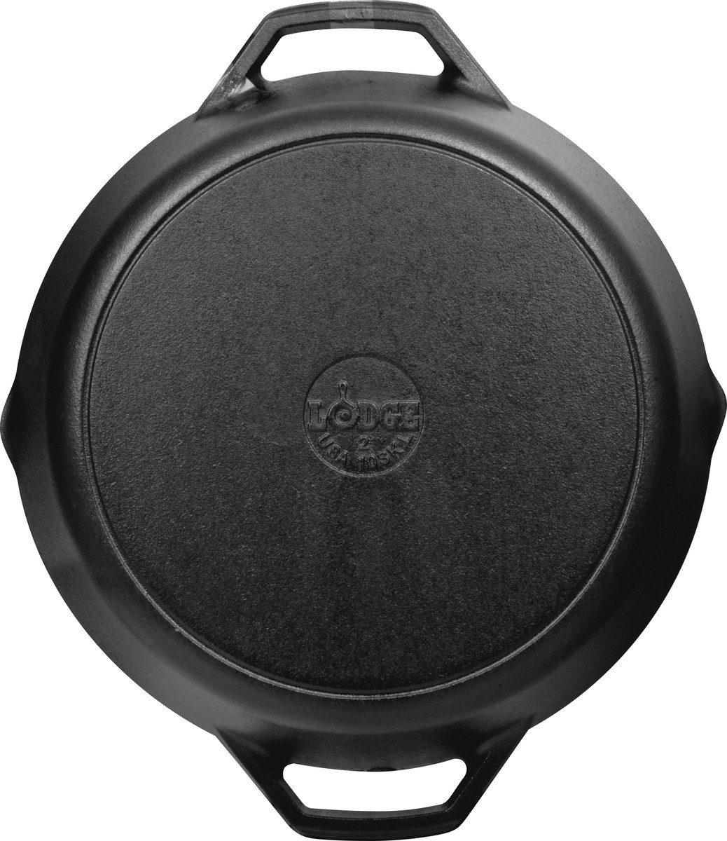 slide 5 of 9, Lodge Cast Iron Seasoned Dual Handle Pan 12 Inch 1 ea, 1 ct