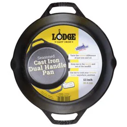 Lodge Cast Iron Seasoned Dual Handle Pan - 12 inch