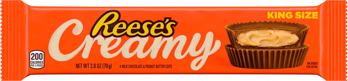 slide 3 of 3, REESE'S Creamy Milk Chocolate King Size, Individually Wrapped Peanut Butter Cups Pack, 2.8 oz, 2.8 oz