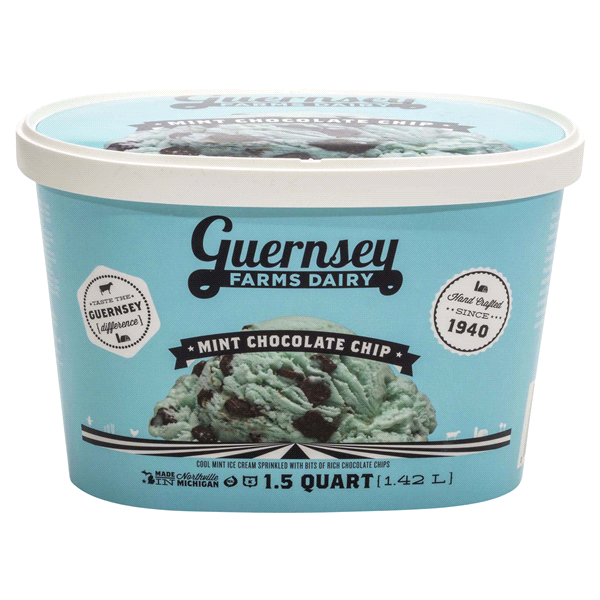 slide 1 of 1, Guernsey Farms Dairy Mint Chocolate Chips Ice Cream, 1 ct