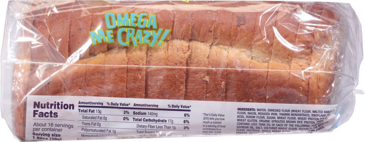 slide 2 of 9, Old Tyme Omega Me Crazy Awesome White Bread 22 oz, 22 oz