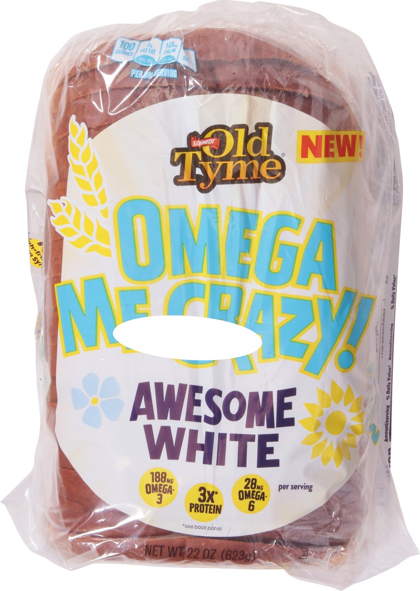 slide 5 of 9, Old Tyme Omega Me Crazy Awesome White Bread 22 oz, 22 oz