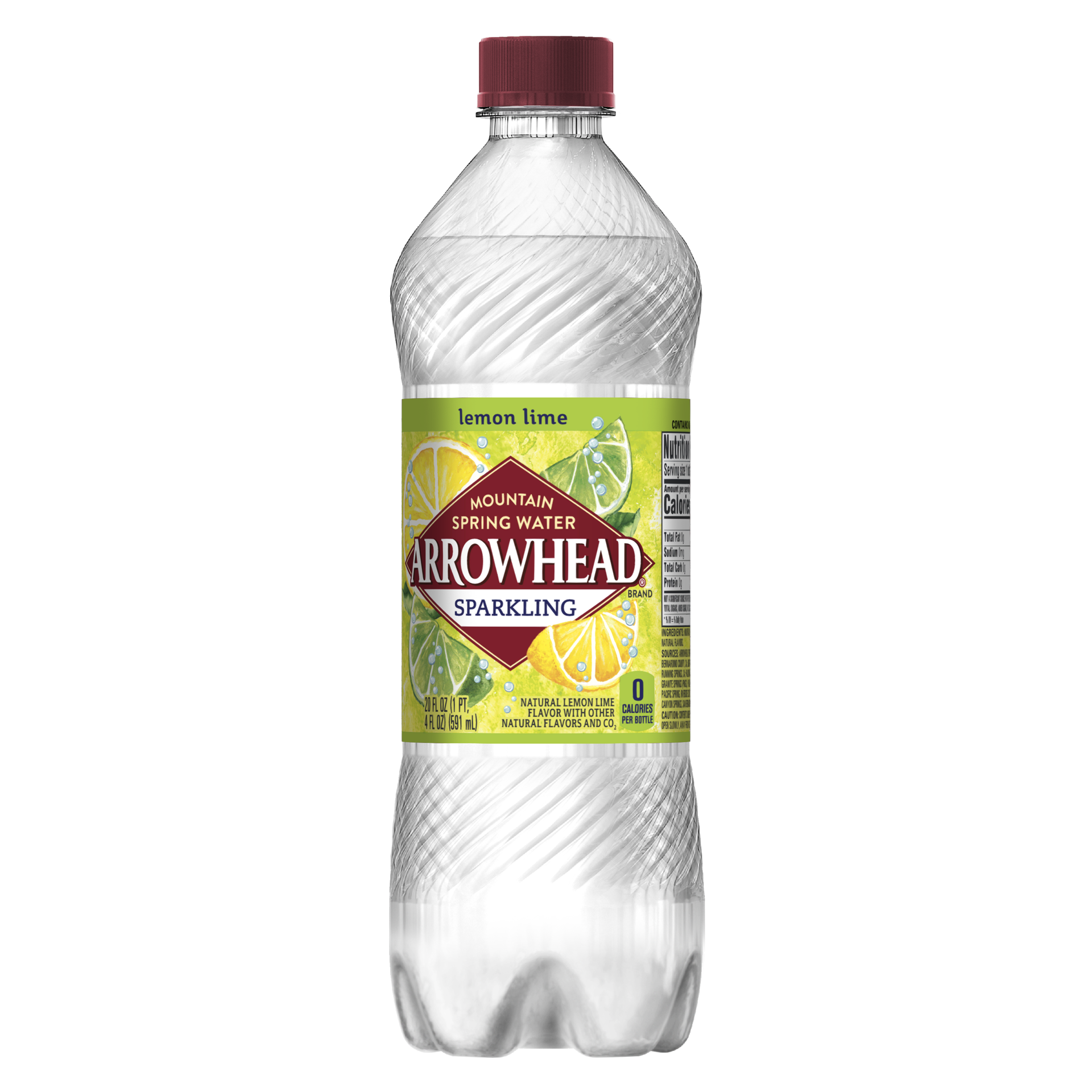 slide 3 of 3, Arrowhead Sparkling Water, Lemon Lime- 20 oz, 20 oz