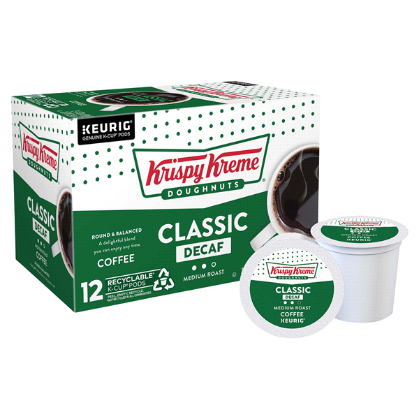 slide 17 of 29, Krispy Kreme Classic Decaf Keurig Single-Serve K-Cup Pods, Light Roast Coffee, 12 Count, 12 ct