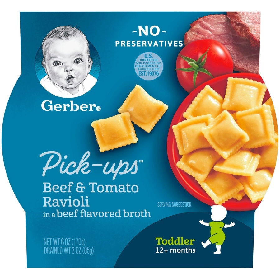 slide 1 of 1, Gerber Graduates Pasta Pick-ups, Beef & Tomato, 6 oz