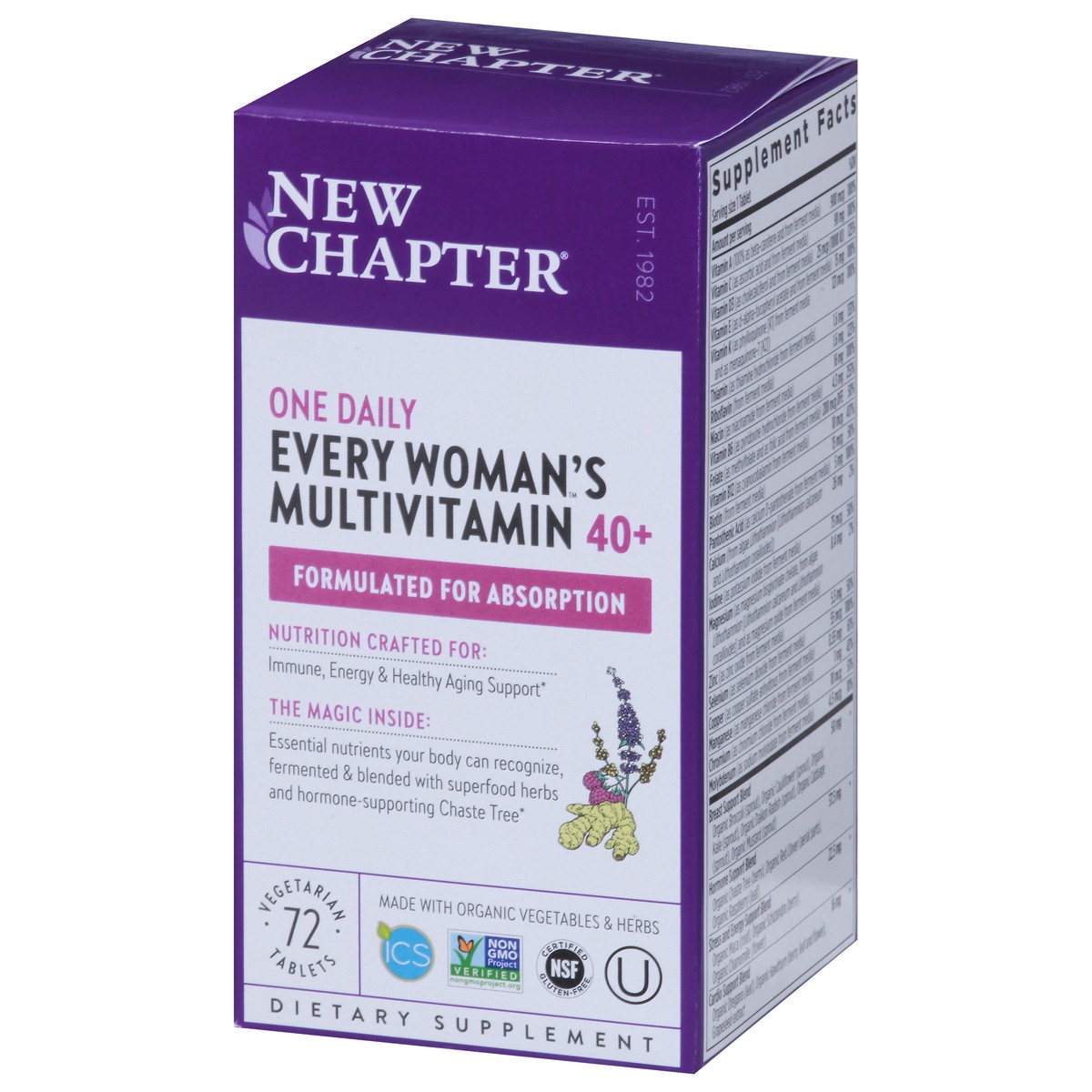 slide 3 of 9, New Chapter Every Woman's 40+ One Daily Multivitamin, 72 ct