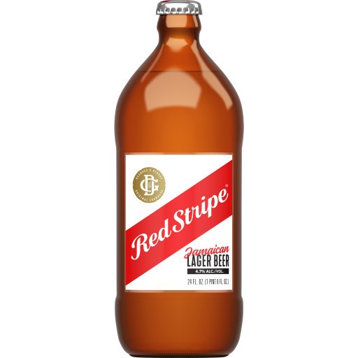 slide 1 of 10, Red Stripe Lager Beer, Single 24 fl oz Bottle, 24 oz