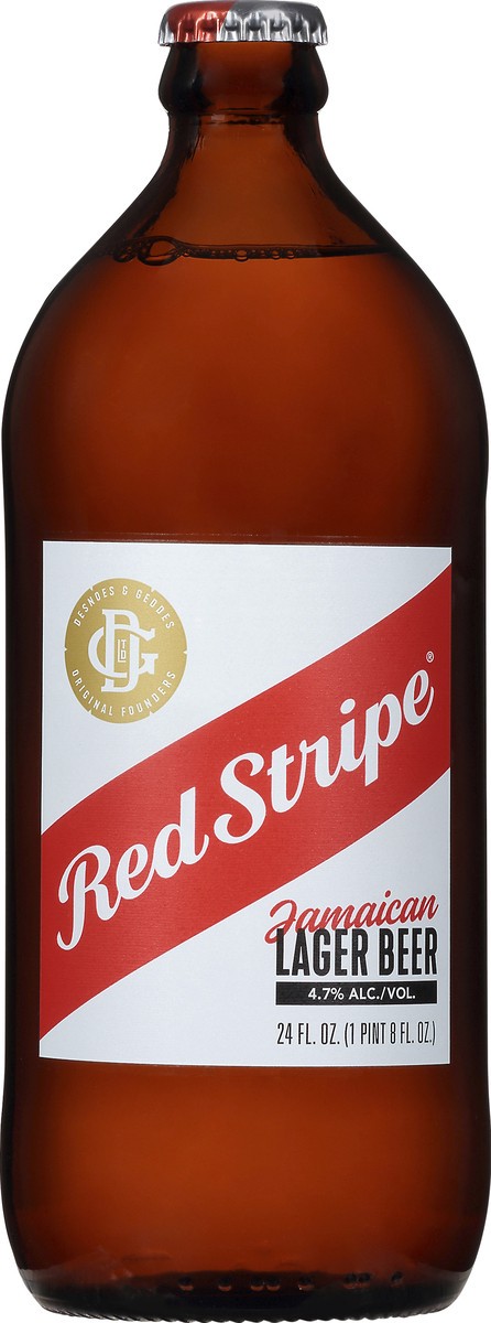 slide 8 of 10, Red Stripe Lager Beer, Single 24 fl oz Bottle, 24 oz