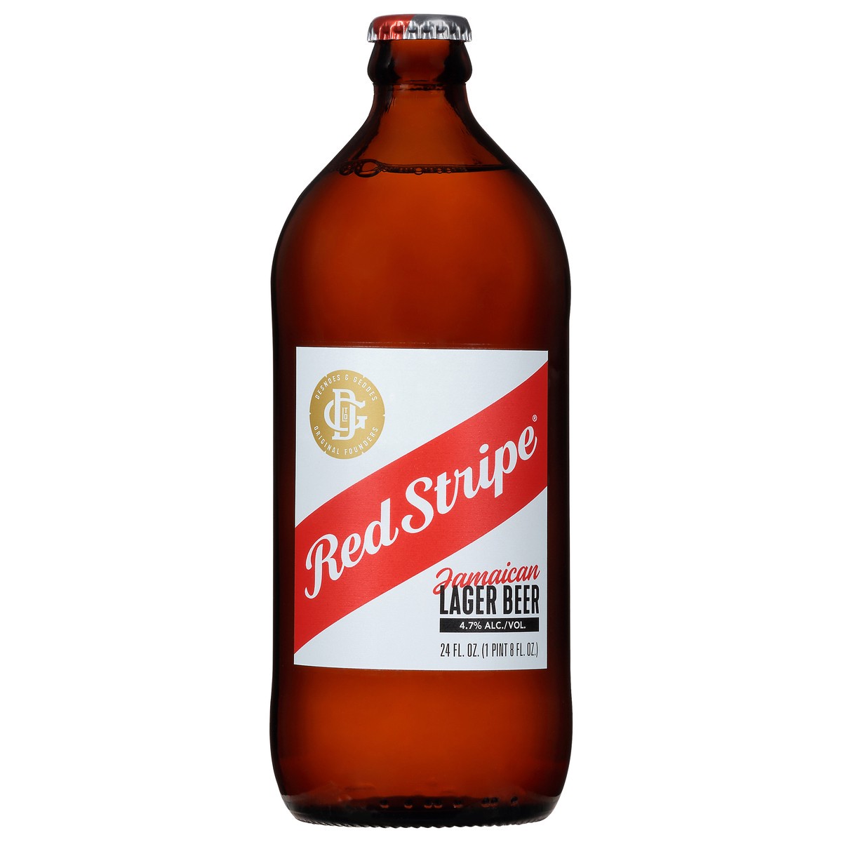 slide 9 of 10, Red Stripe Lager Beer, Single 24 fl oz Bottle, 24 oz