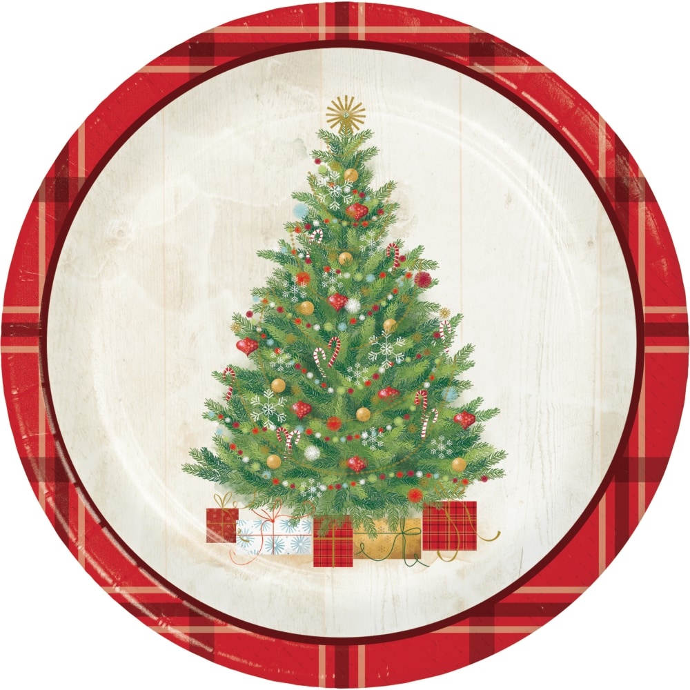 slide 1 of 1, Creative Converting Cozy Christmas Plate, 8 ct