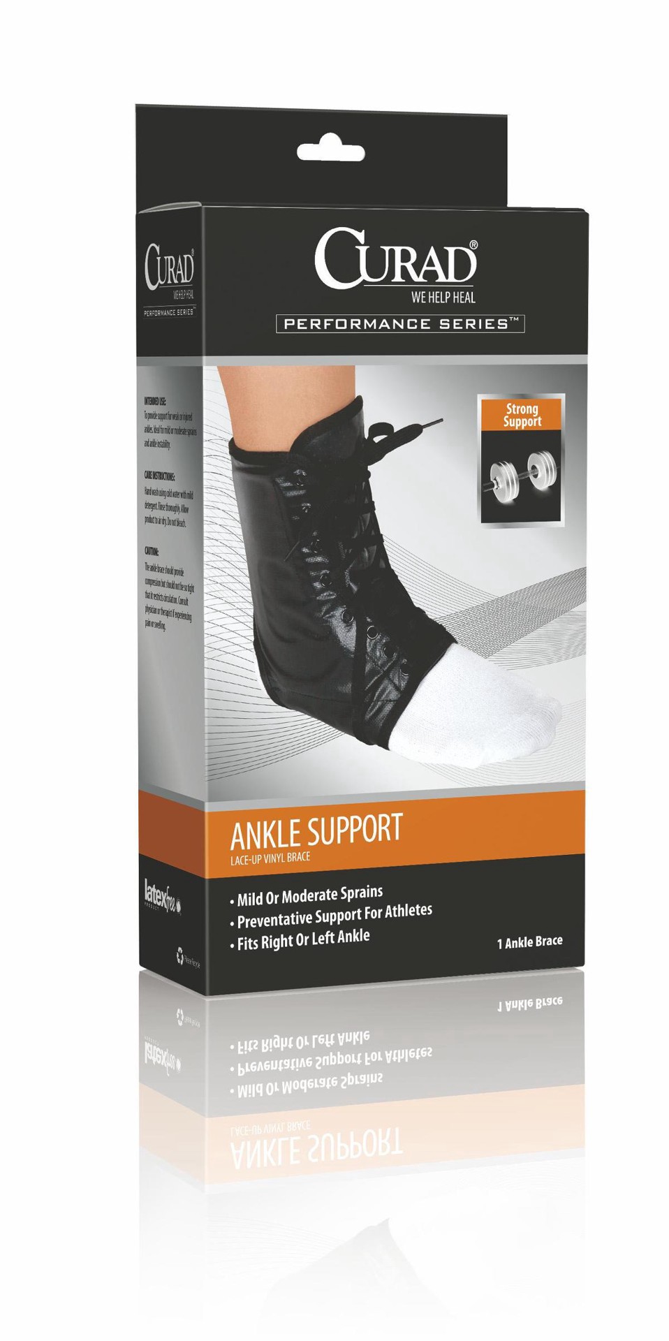slide 1 of 1, Curad + Retail Vinyl Lace-Up Ankle Splints, Small, 1 ct