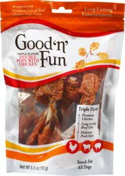 Good 'n' Fun Double Pops with Chicken Triple Flavor Snack for All Dogs 5.5 oz
