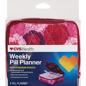 slide 1 of 1, CVS Health 7-Day Pill Caddy With Fashion Pouch, 1 ct